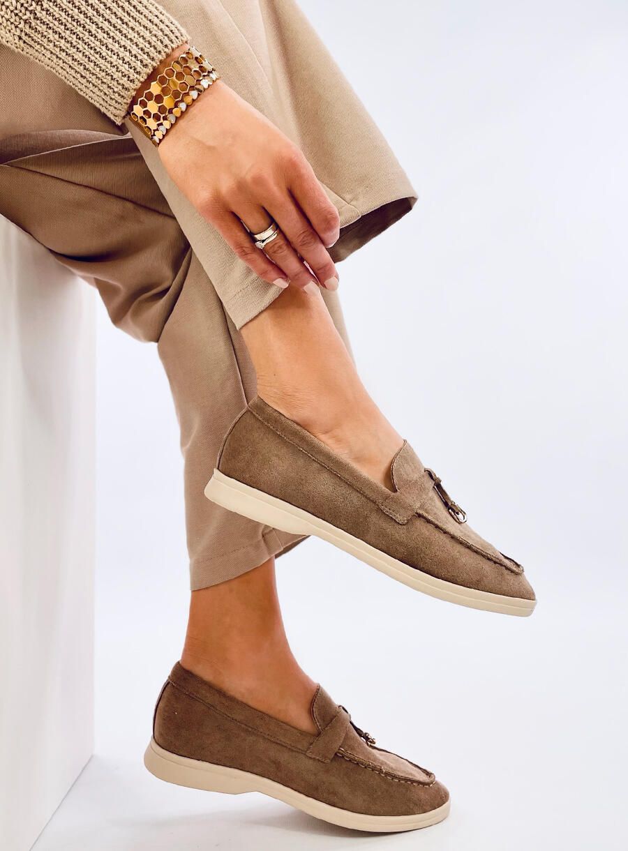 Puha velúr mokaszin - barna színű