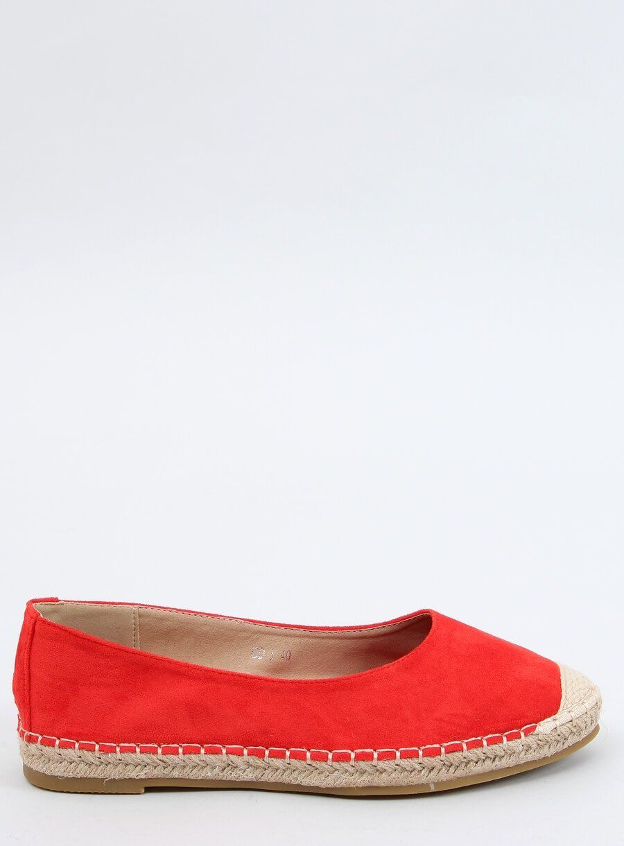 Piros színű velúr espadrilles cipő