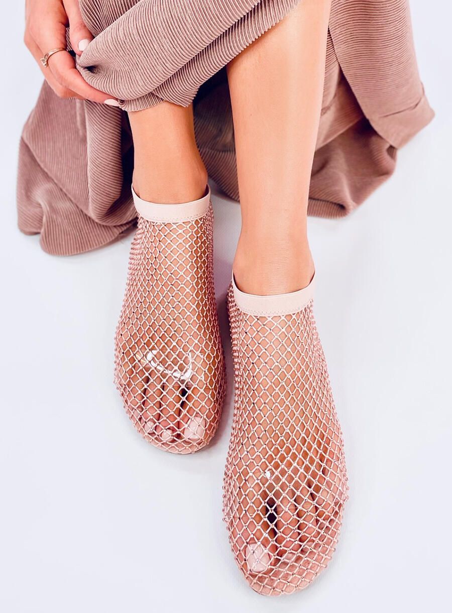 Női hálós szandál - rózsaszínű