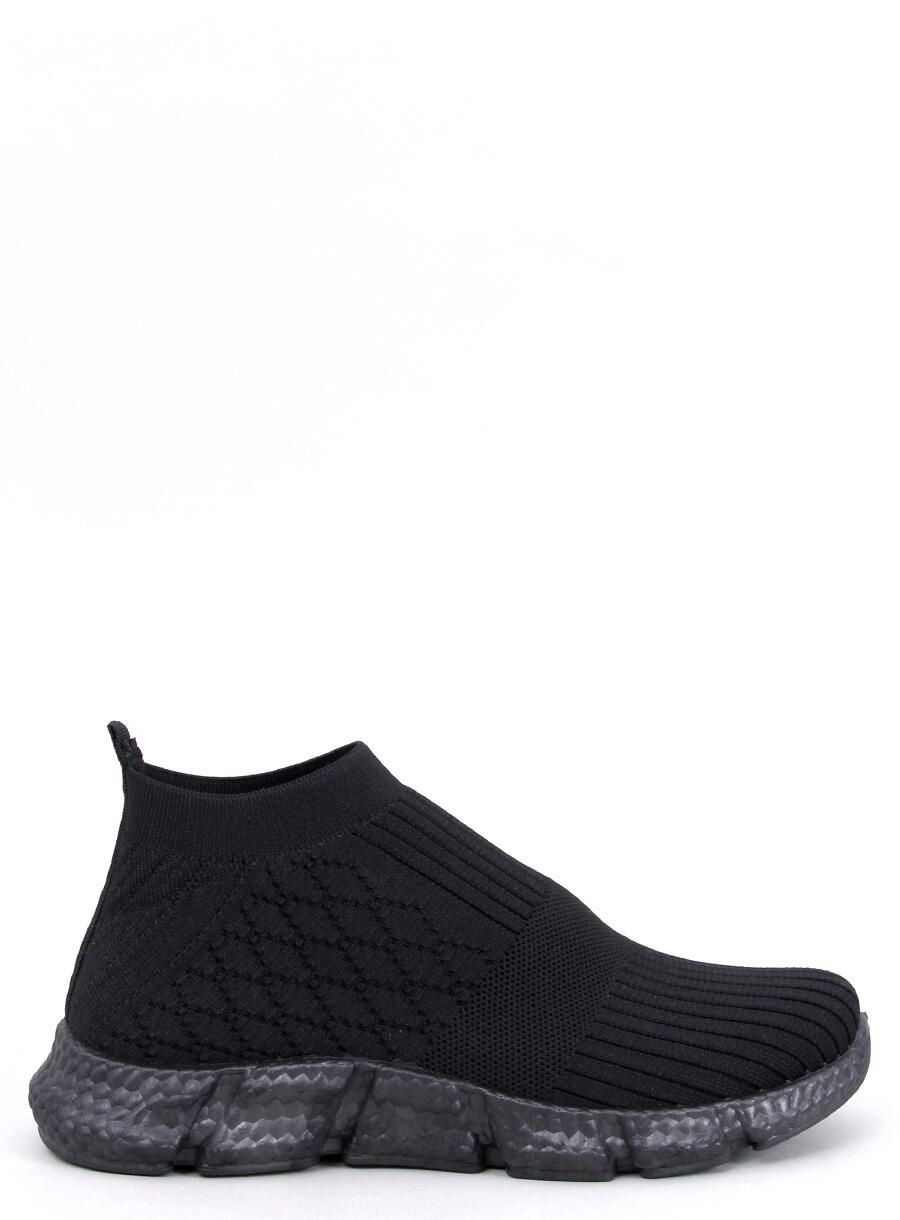 Női szövet slip-on tornacipő - fekete színű