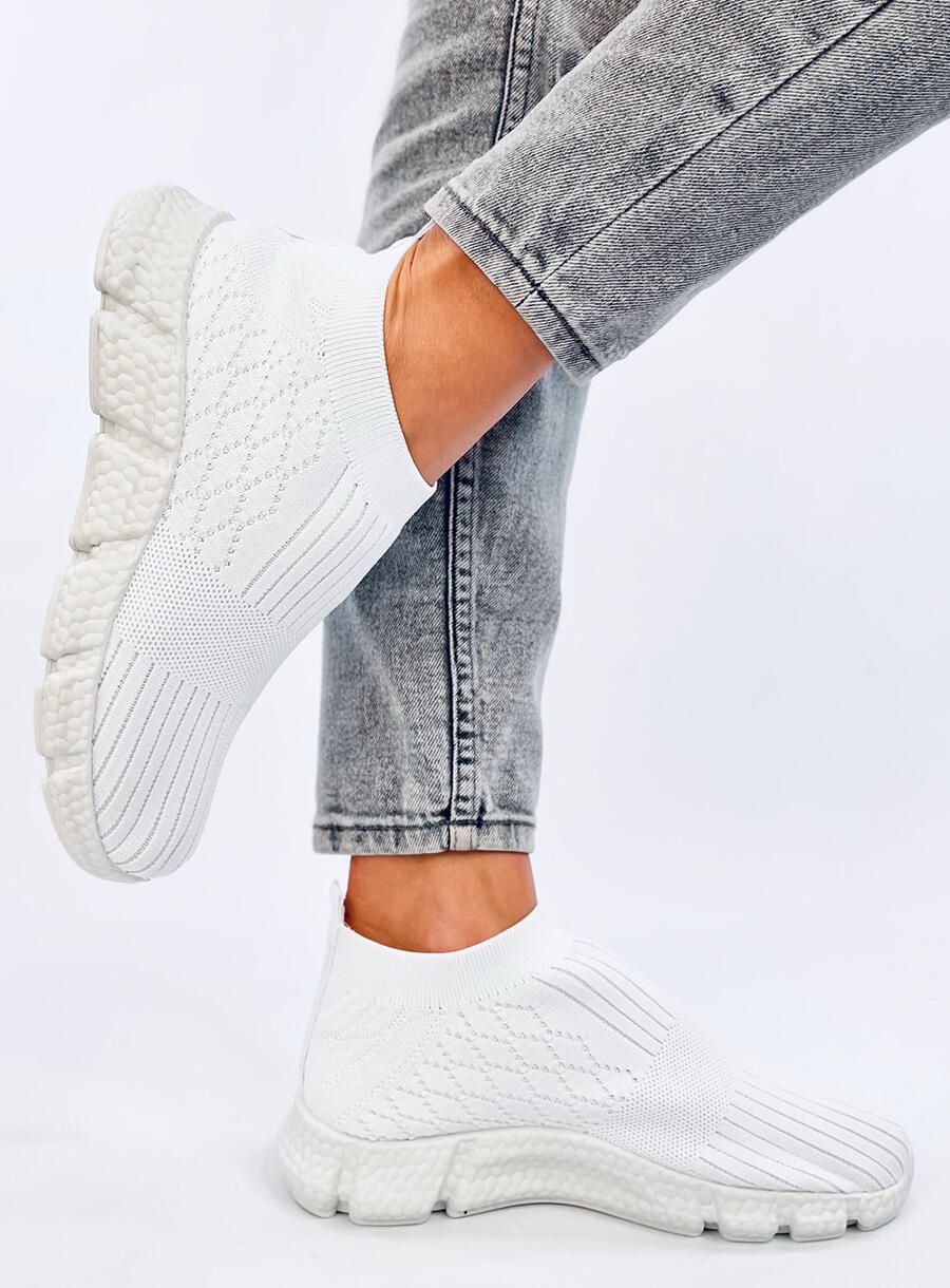 Női szövet slip-on tornacipő - fehér színű