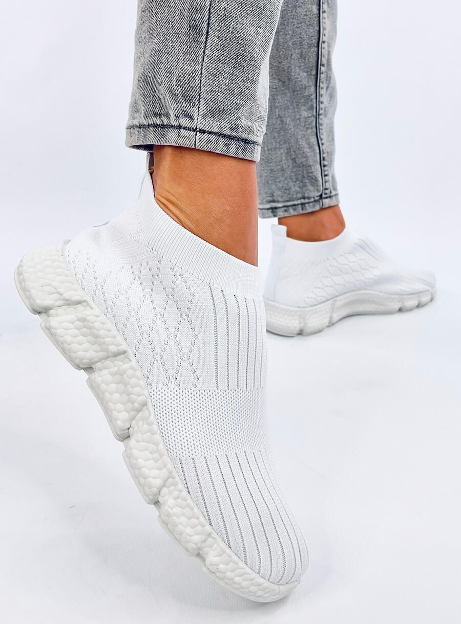 Női szövet slip-on tornacipő - fehér színű