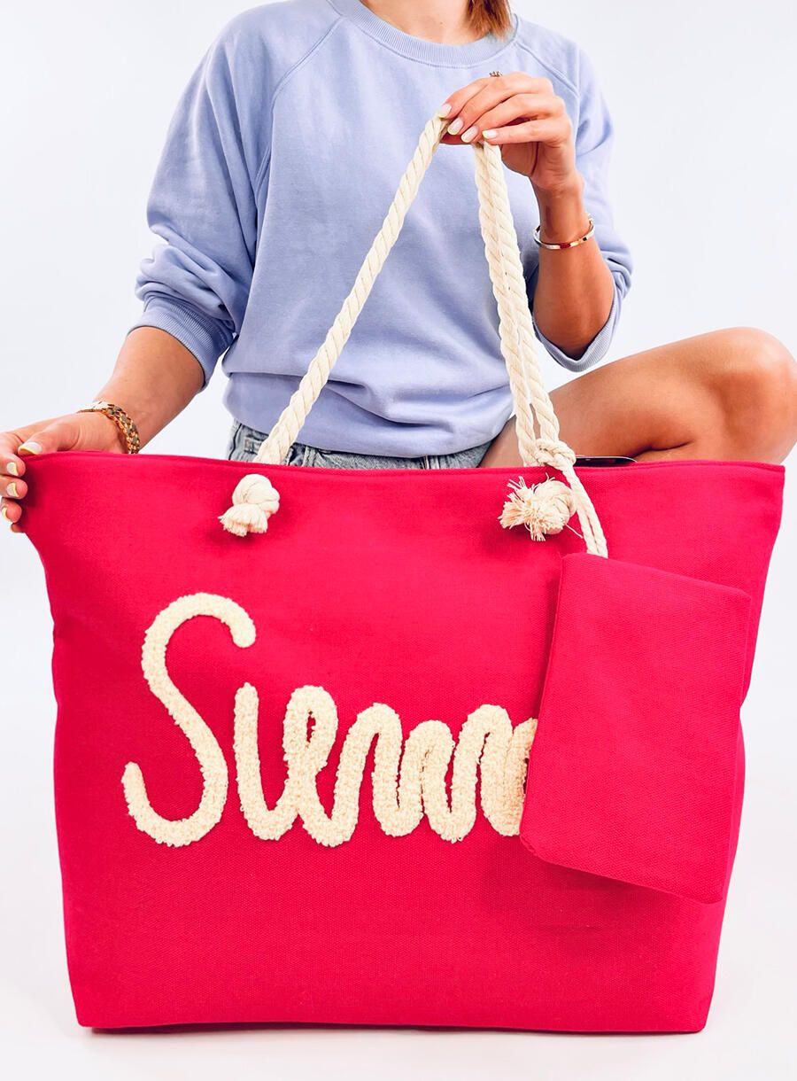 Piros színű strandtáska SUMMER