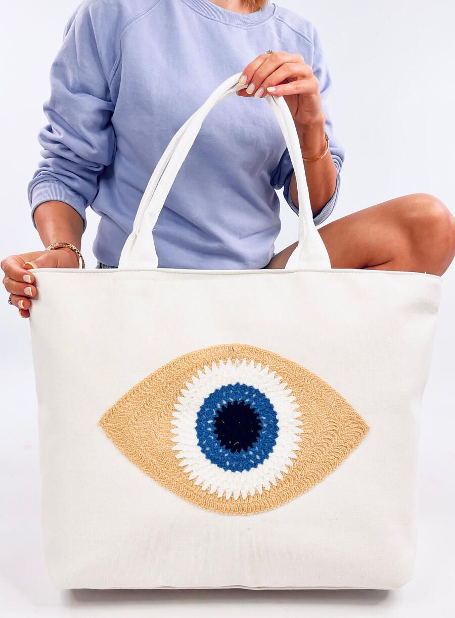 Fehér színű strandtáska EYE