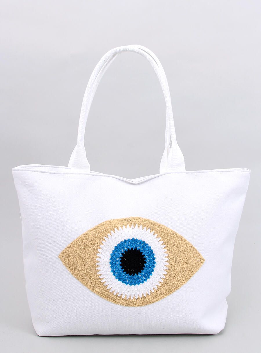 Fehér színű strandtáska EYE