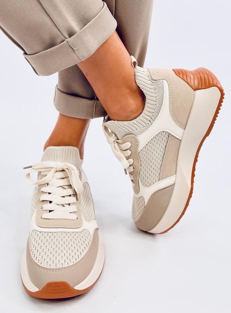 Női sportcipő - bézs/fehér színű