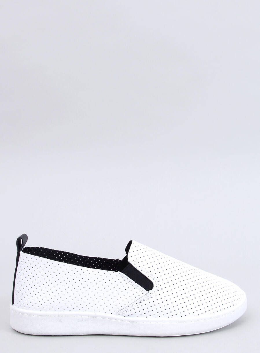 Perforált slip-on tornacipő - fehér/fekete színű