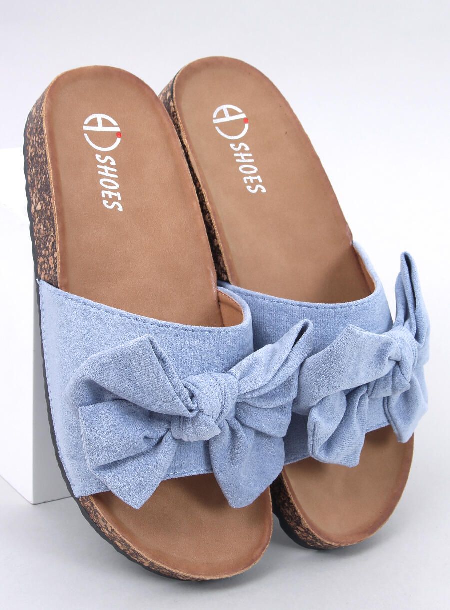 Parafa talpú papucs masnival - kék színű