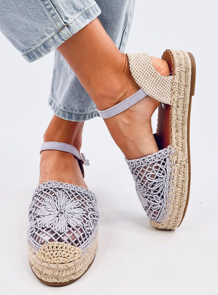 Lila színű espadrilles cipő csipke felsőrésszel