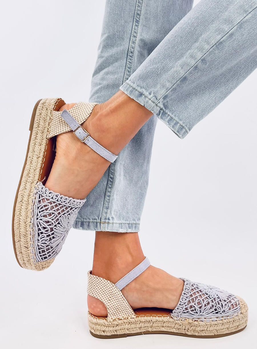 Lila színű espadrilles cipő csipke felsőrésszel
