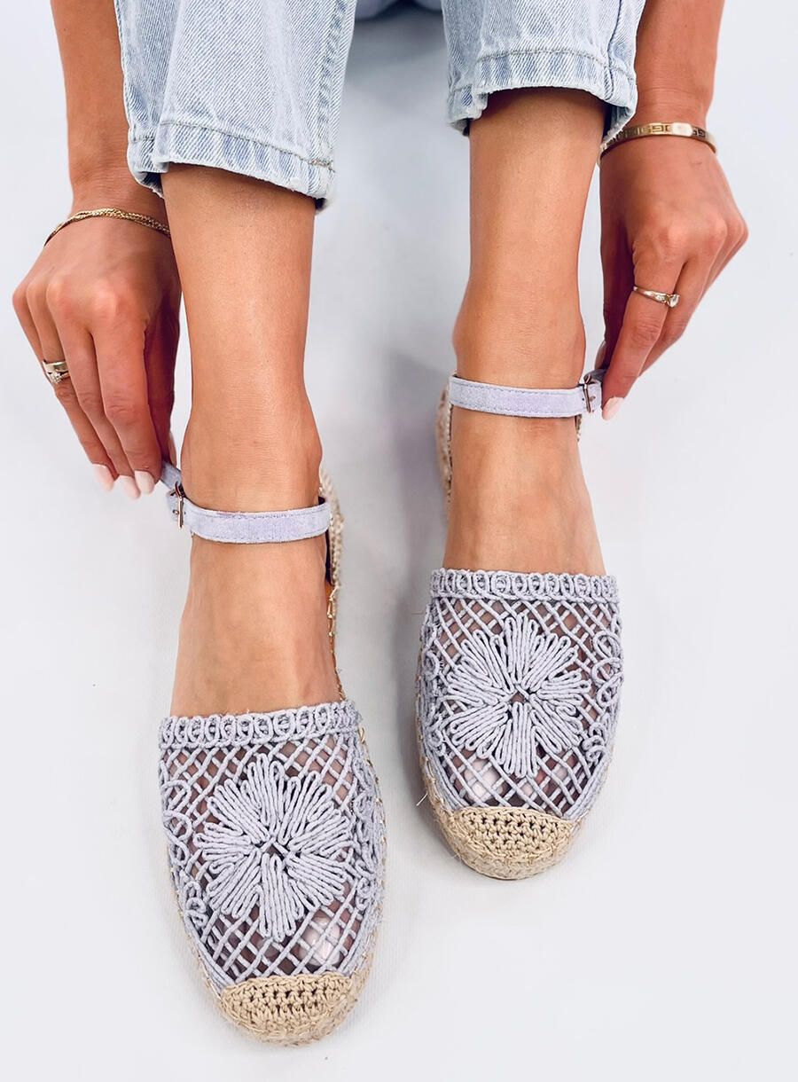 Lila színű espadrilles cipő csipke felsőrésszel