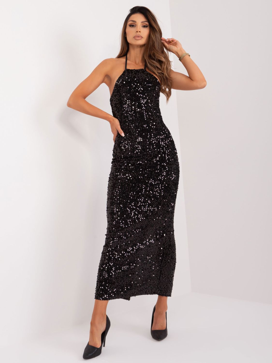 Elegáns maxi ruha flitterekkel
