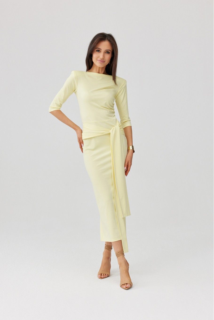 Lidiana sárga színű midi ruha