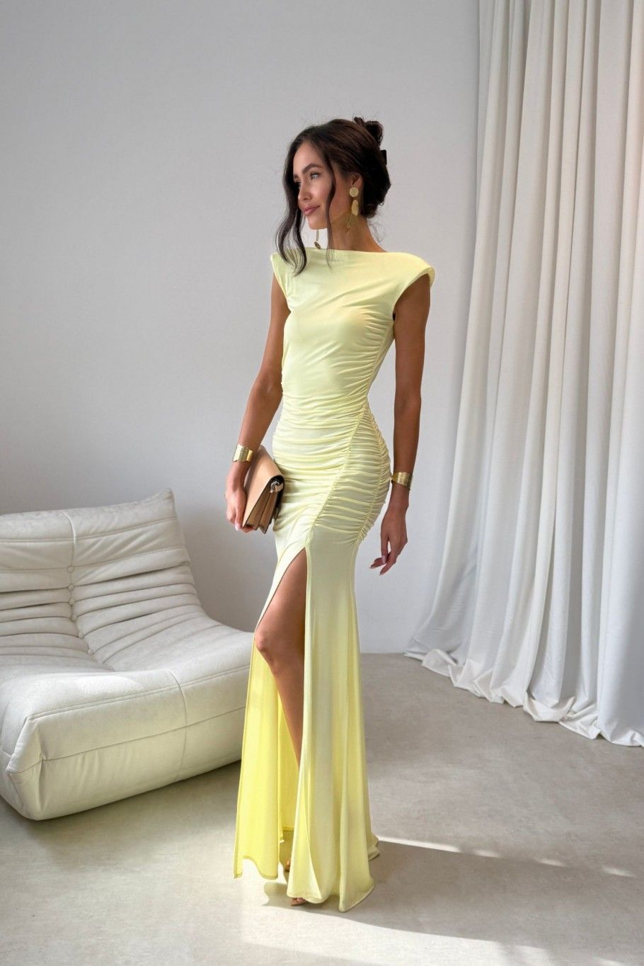 Aurelia sárga színű maxi ruha