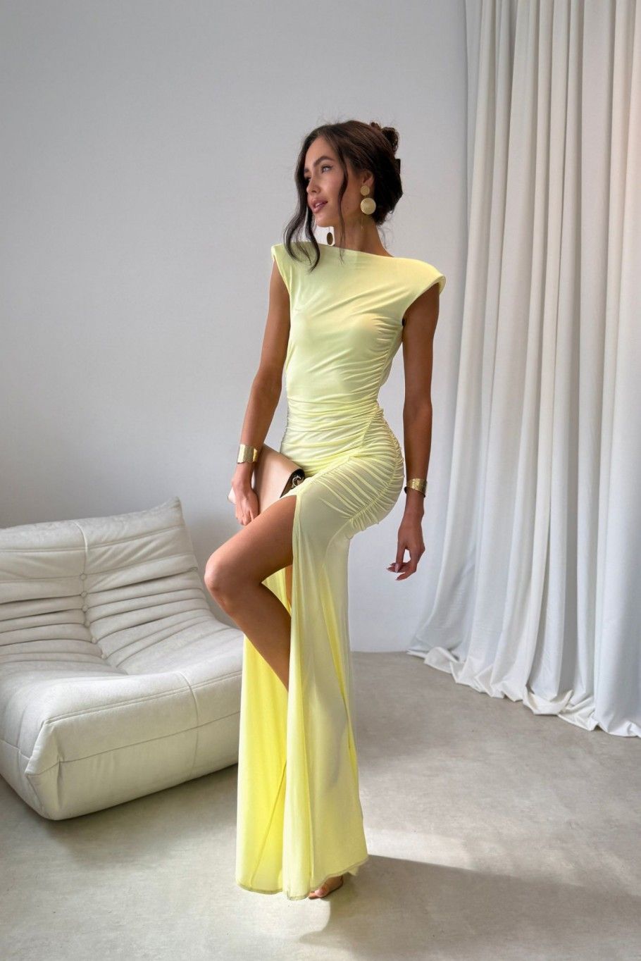 Aurelia sárga színű maxi ruha