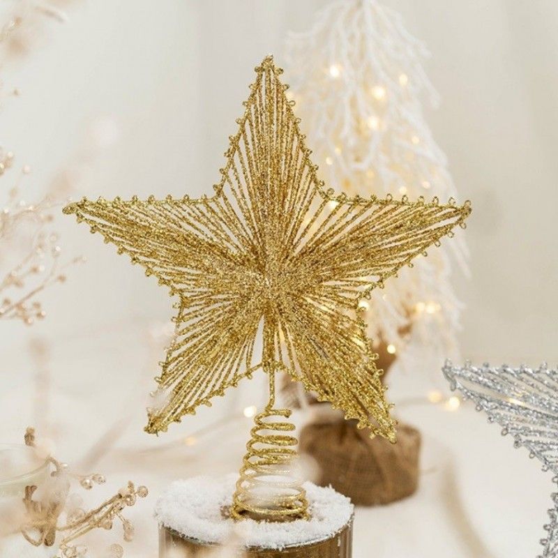 Aranyszínű karácsonyfadísz - LED csillag