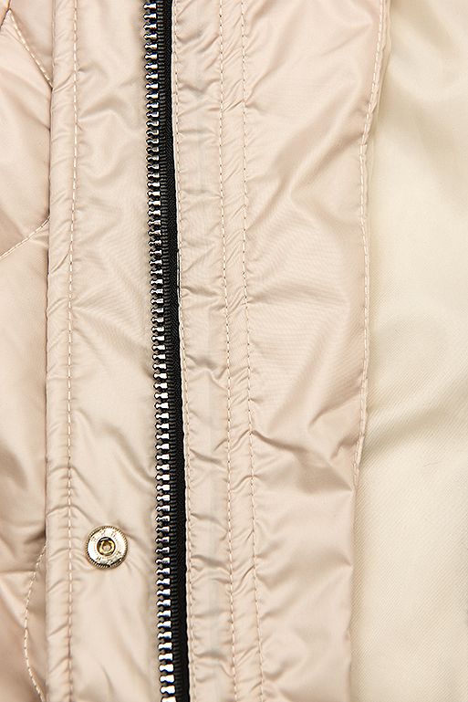 Bézs színű kapucni nélküli steppelt dzseki