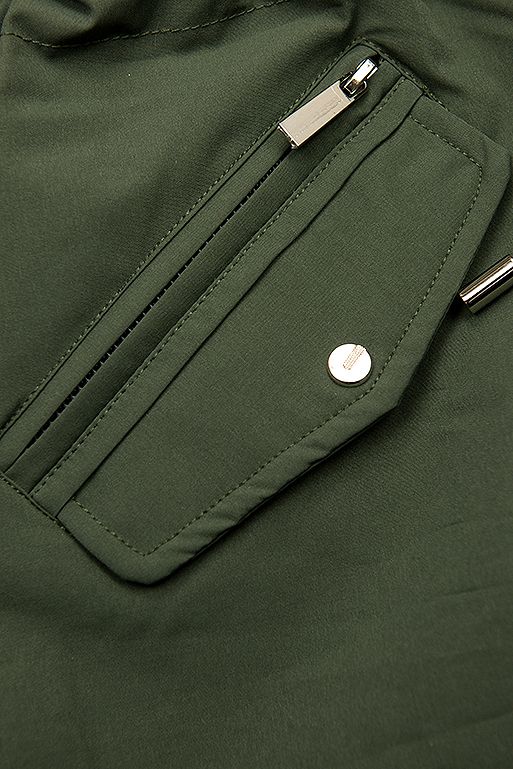 Khaki és barna színű mintás parka