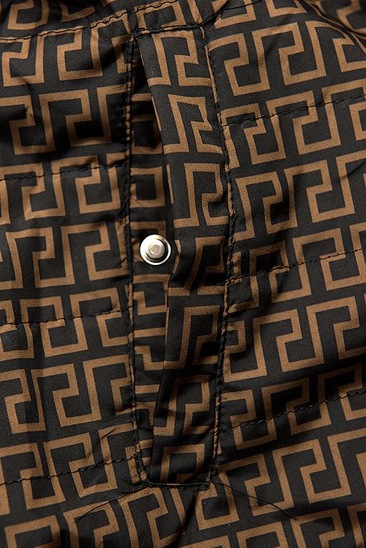 Khaki és barna színű mintás parka