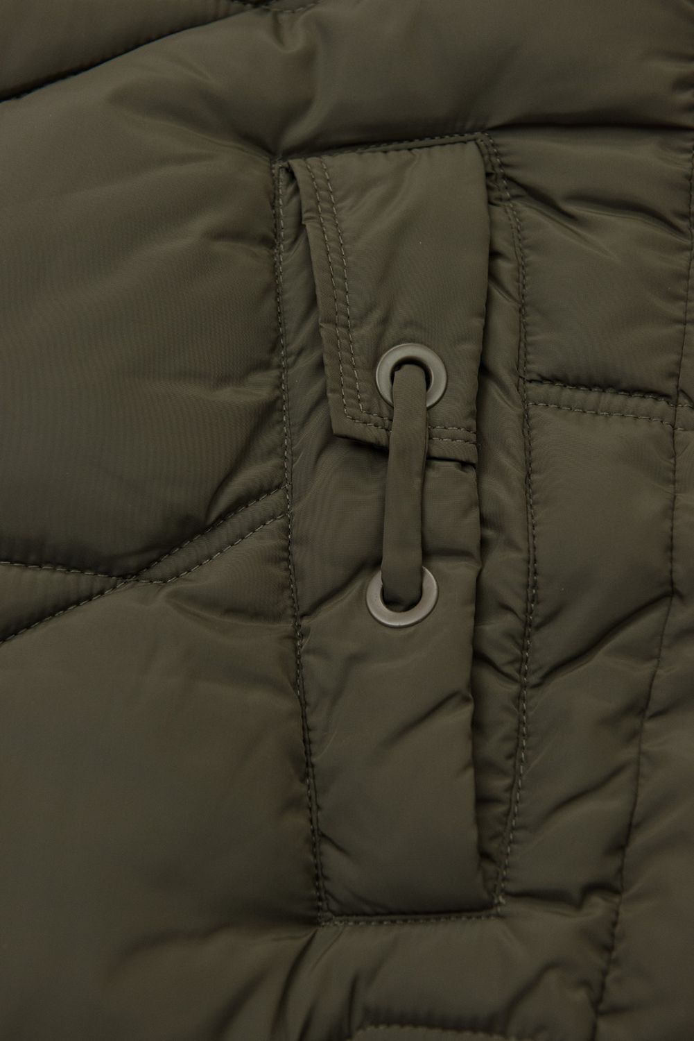 Elegáns téli kabát szőrmével - khaki színű