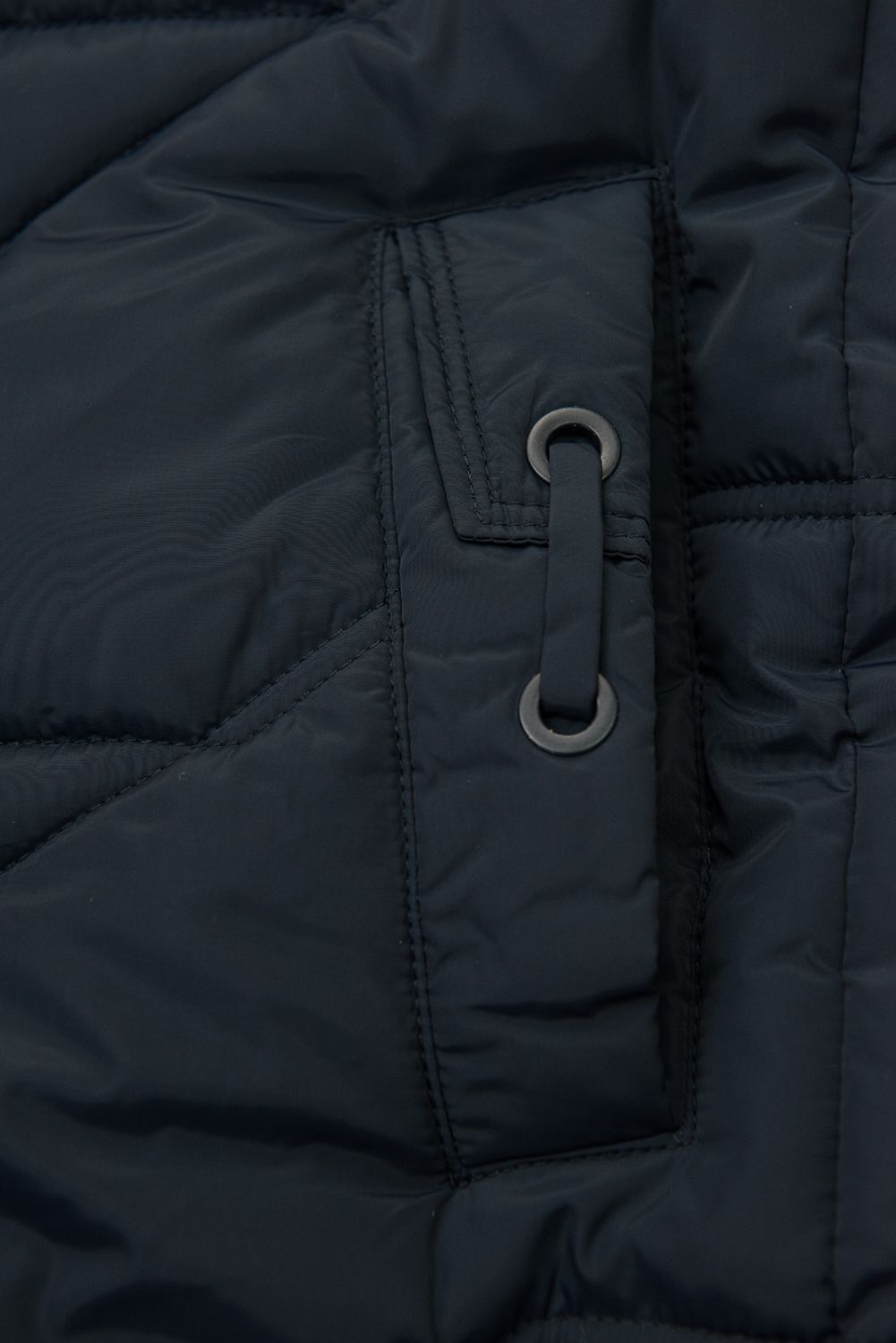 Elegáns téli kabát szőrmével -tengerészkék színű