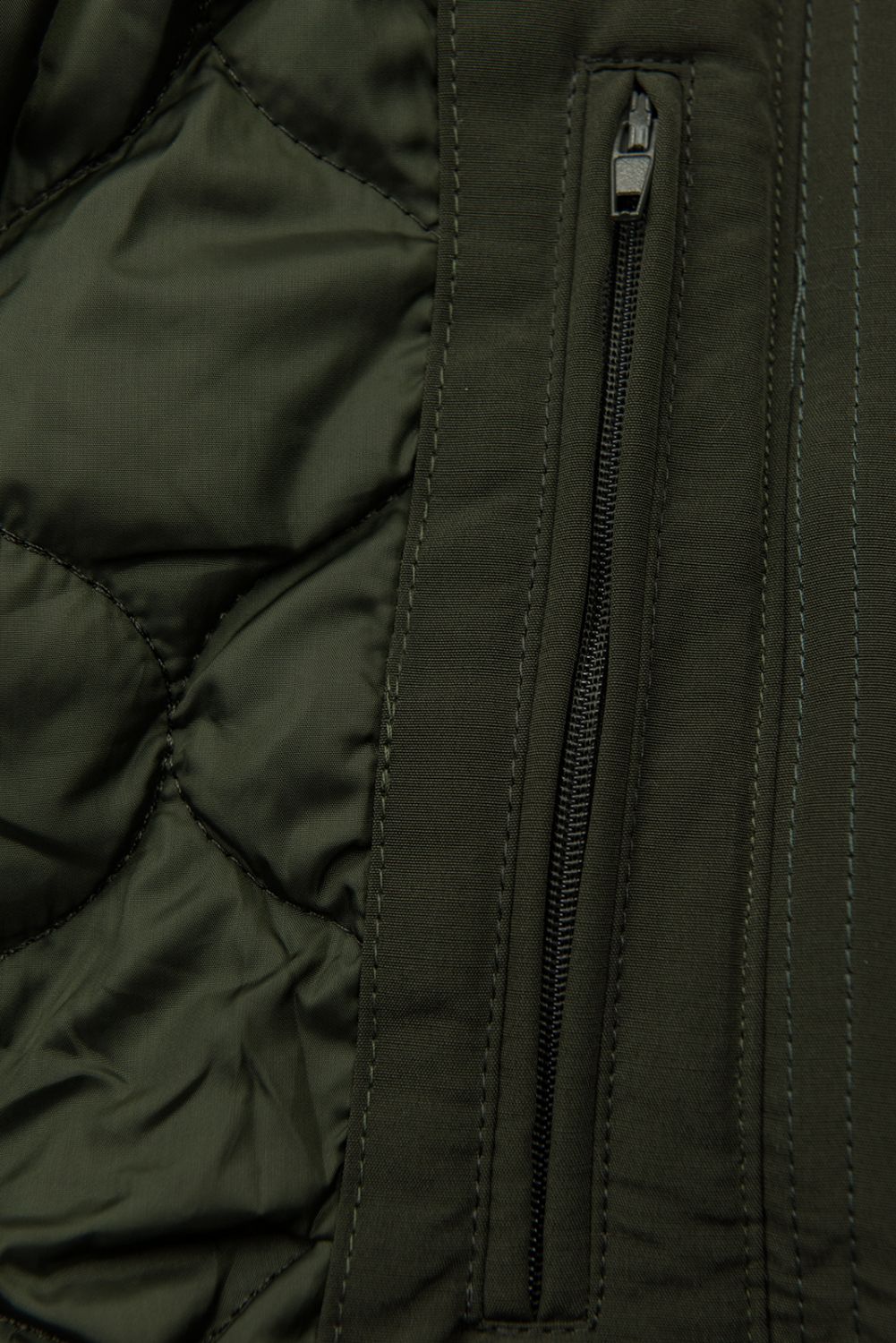 Átmeneti bélelt parka - khaki színű