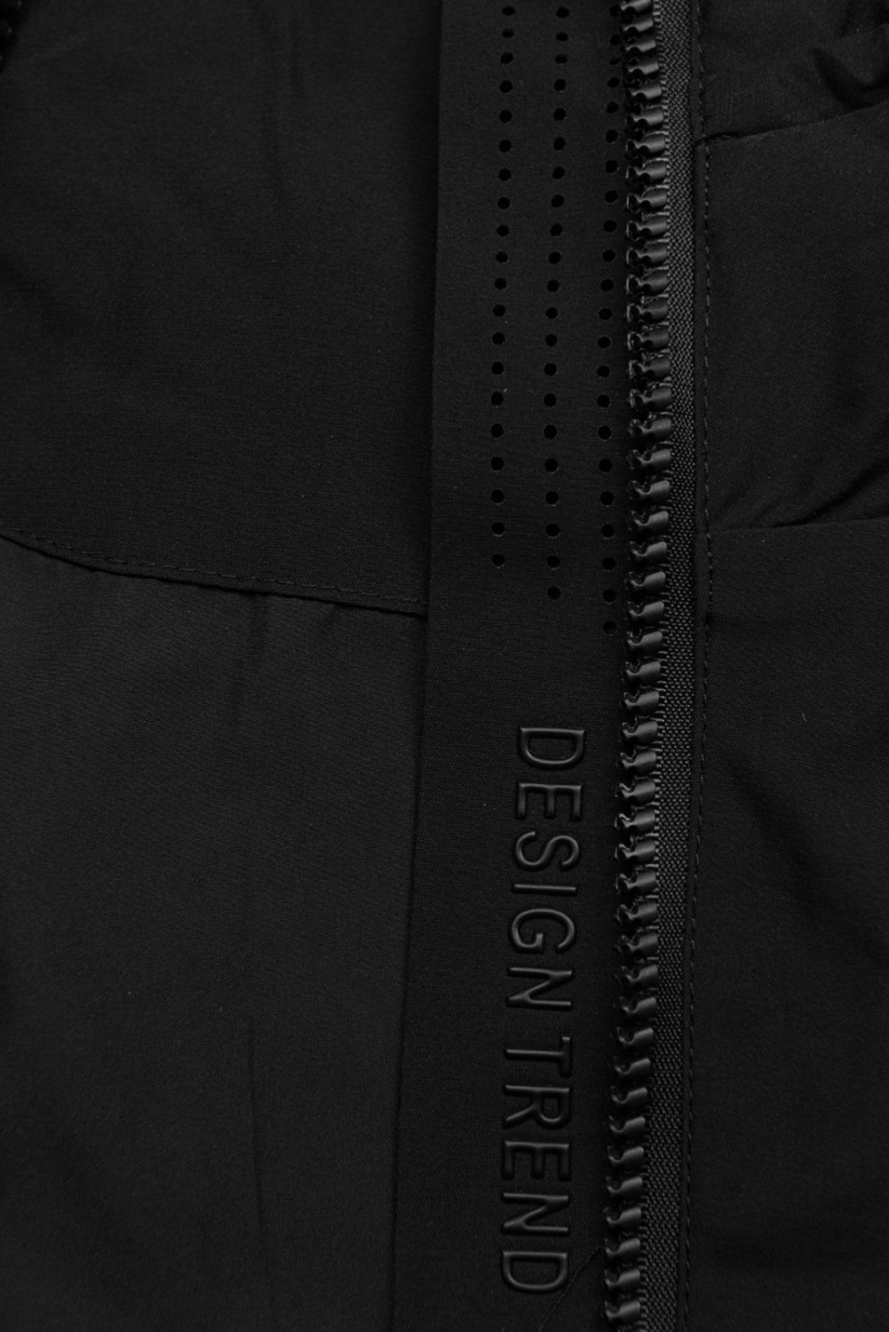 Fekete színű tavaszi parka állítható derékkal