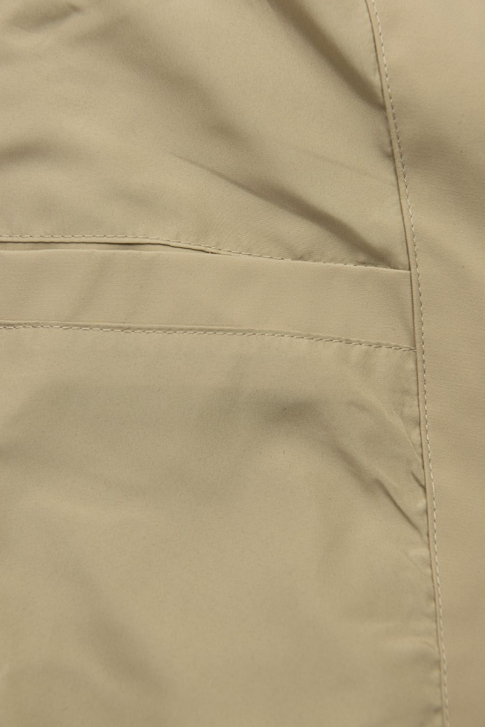 Hosszított parka mintás béléssel a kapucniban - bézs színű