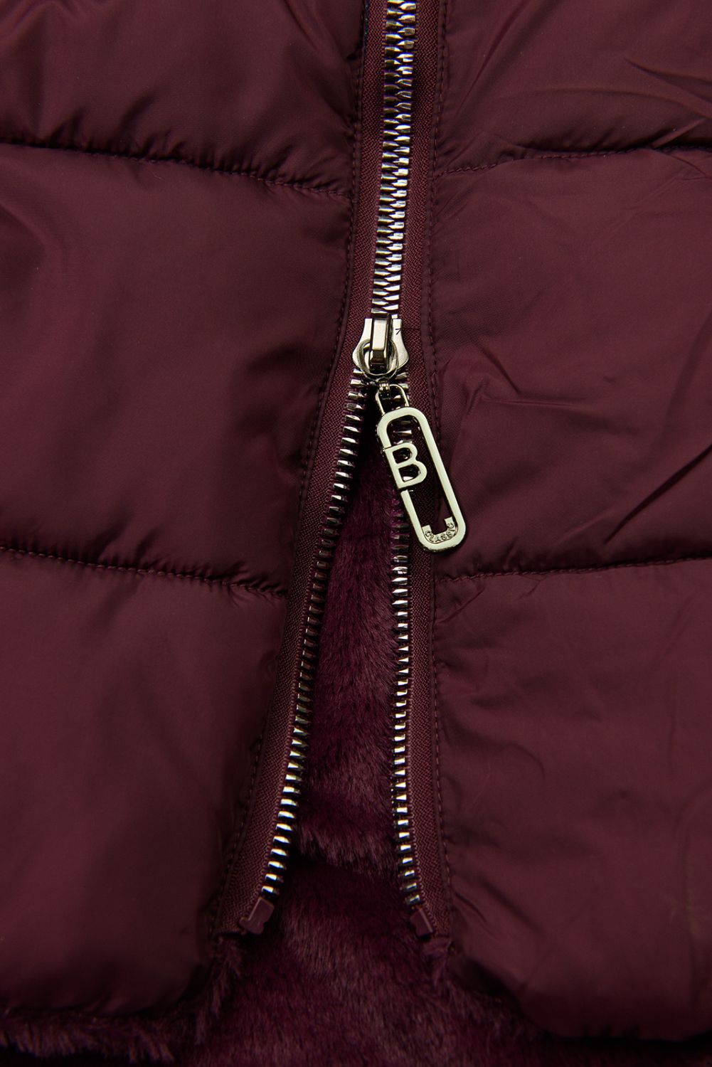 Borvörös színű kifordítható téli kabát