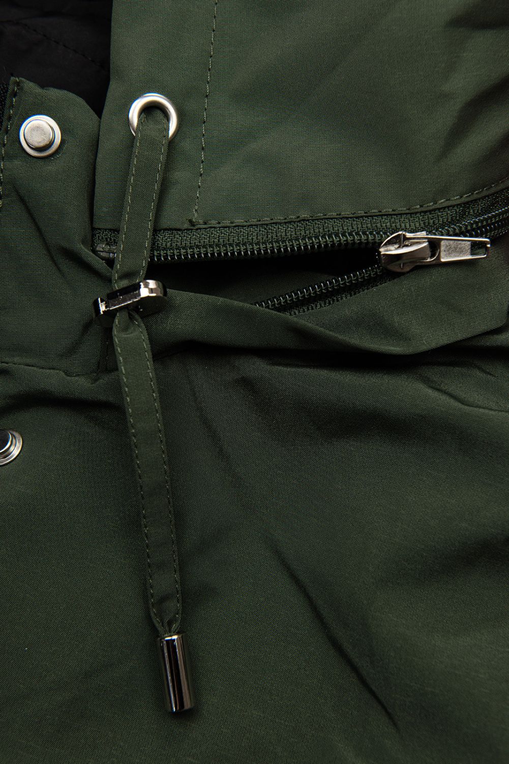 Átmeneti kifordítható parka kapucnival - khaki és fekete színű