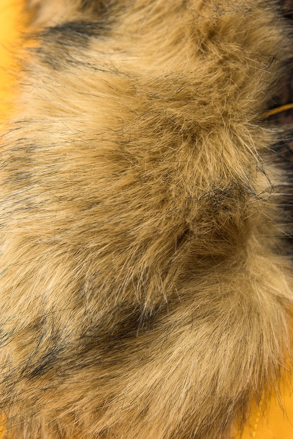 Sárga színű téli kifordítható parka
