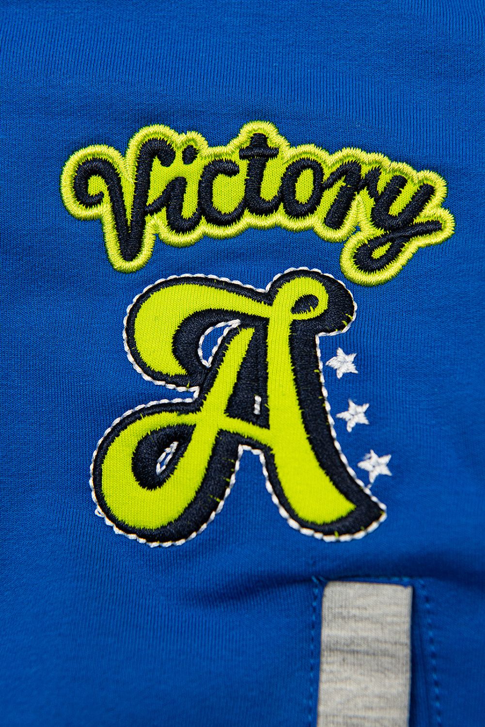 Patentgombos felső VICTORY kék és szürke színű