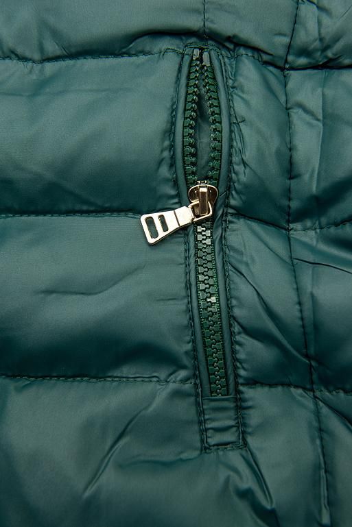 Zöld színű steppelt átmeneti dzseki