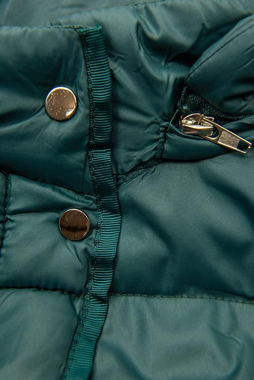 Zöld színű steppelt átmeneti dzseki