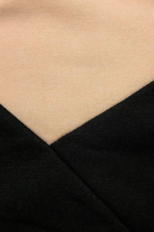 Bebújós fazonú felső - bézs, fekete és sárga színű
