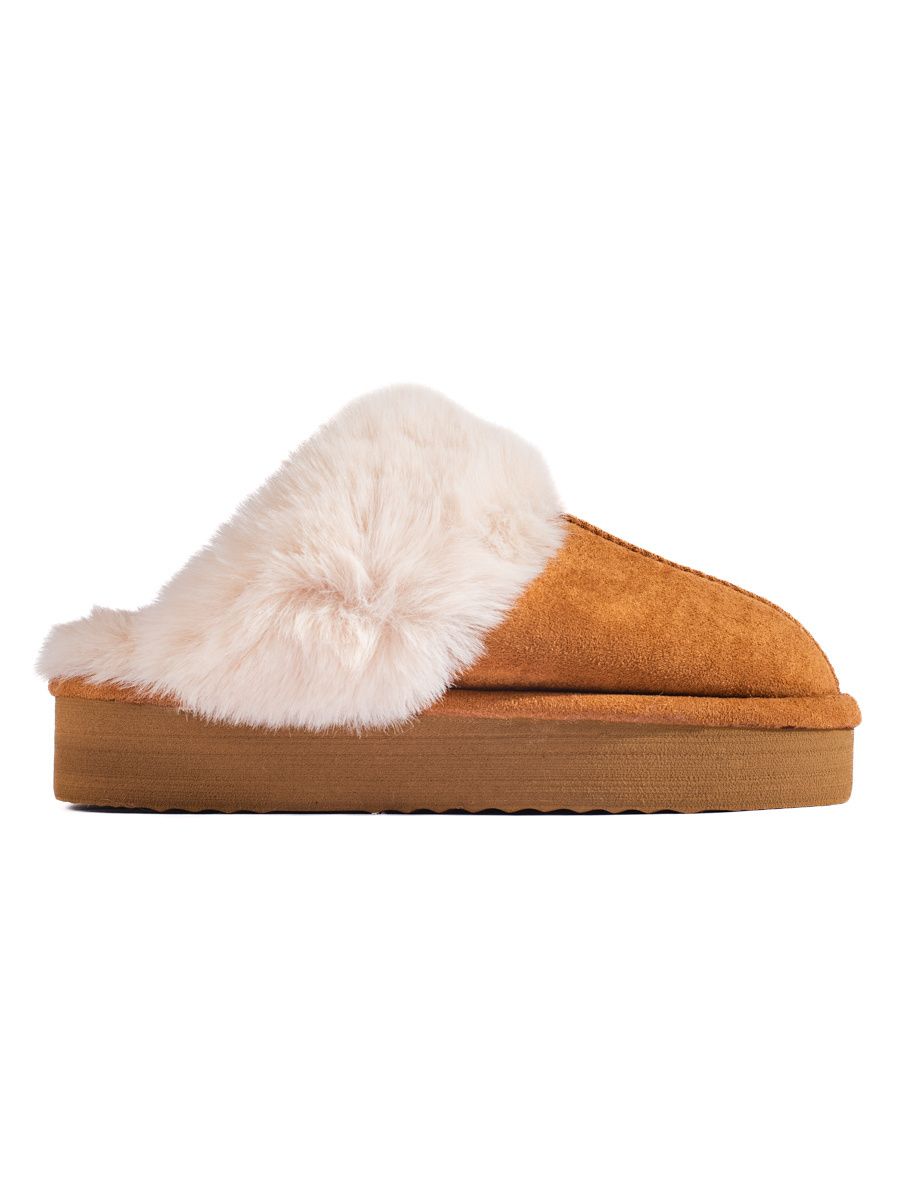 Camel barna színű platform papucs