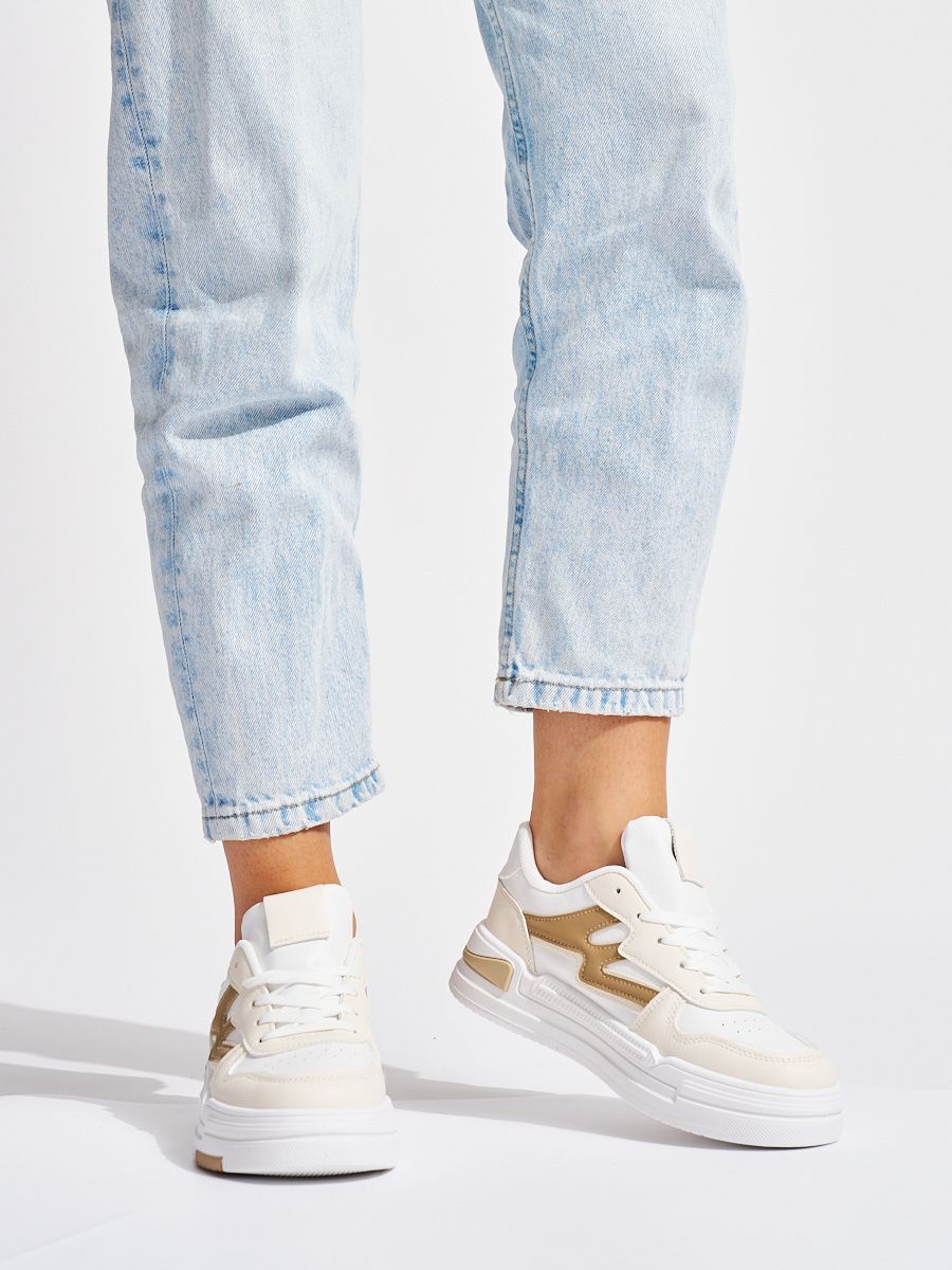 Bézs színű platform sneaker cipő