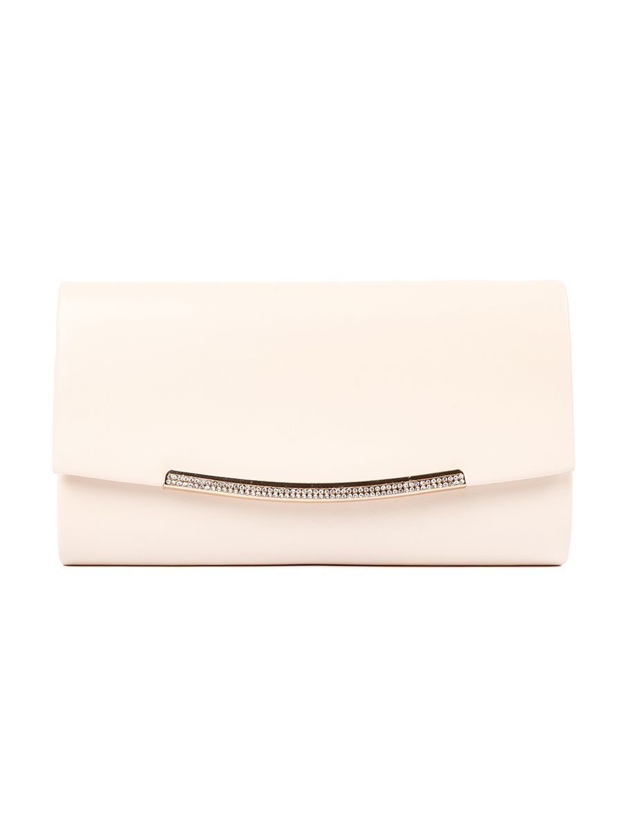 Világosbézs clutch lánccal