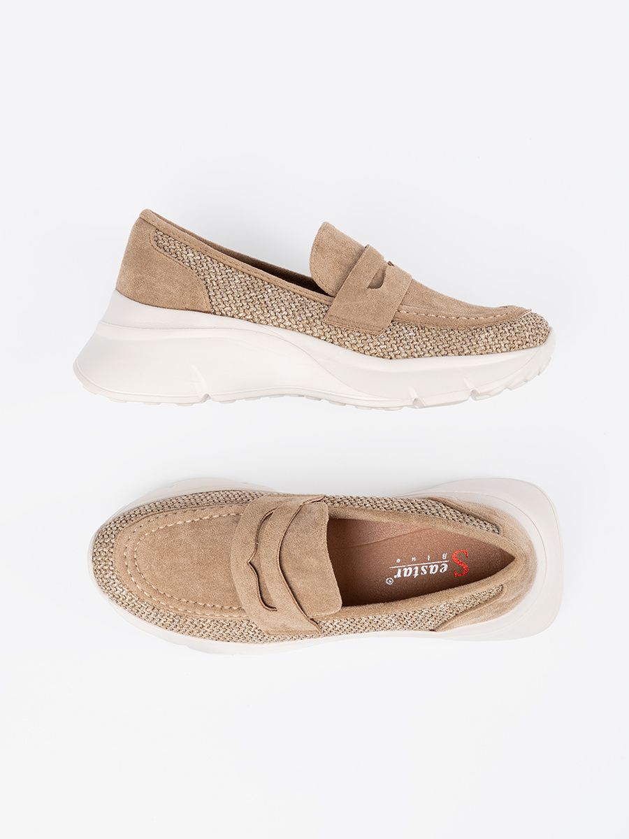 Beige félcipő vastag talppal