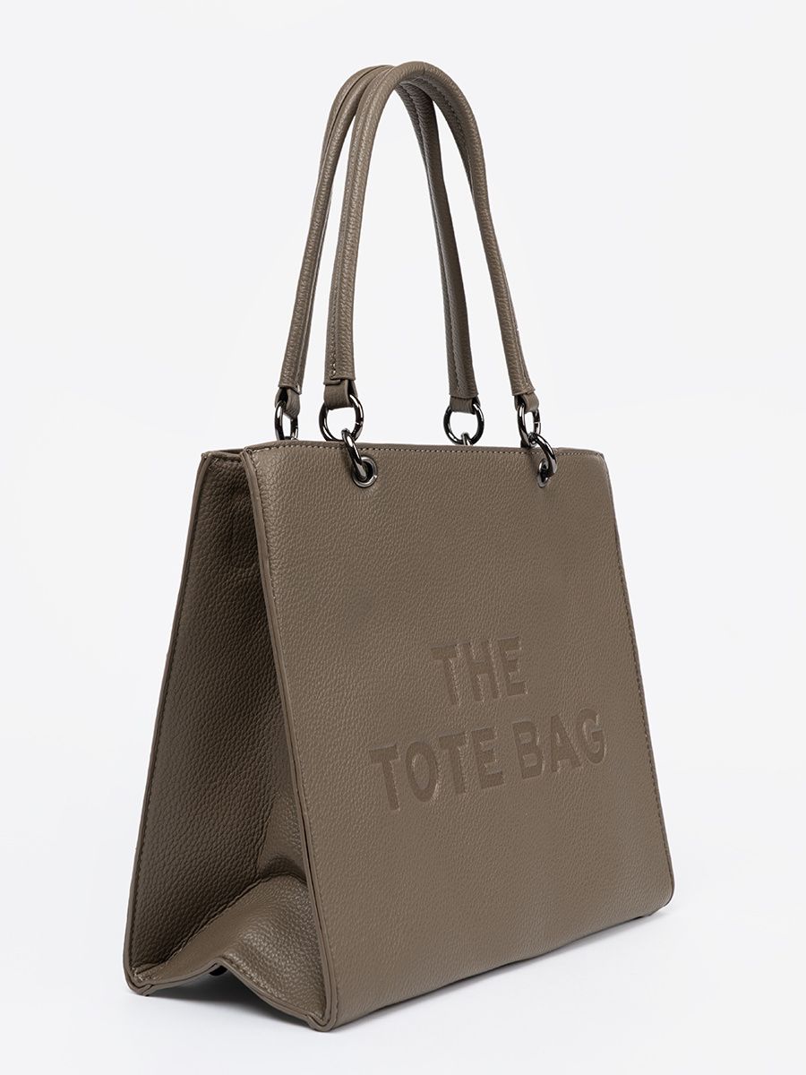 Elegáns TOTE táska sötétbézs színben