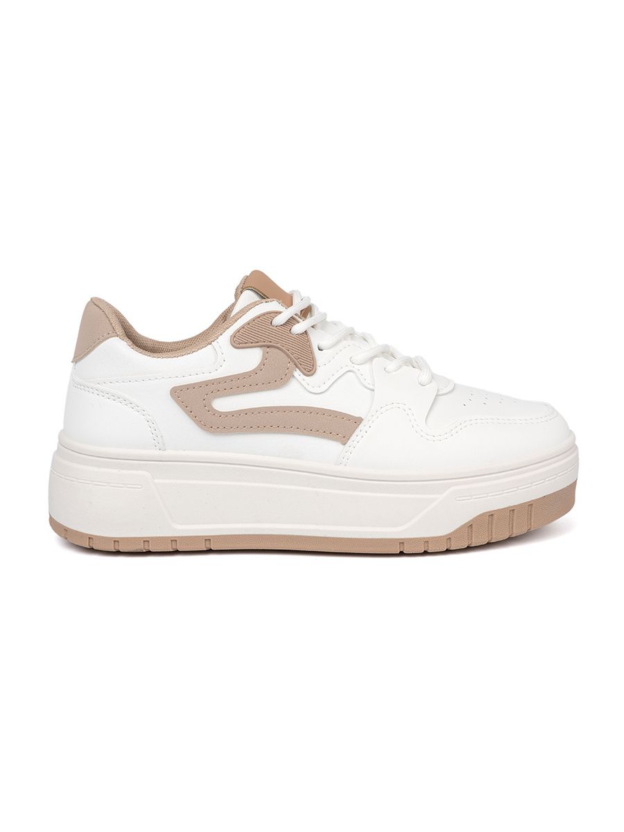 Fehér-bézs színű platform sneaker cipő
