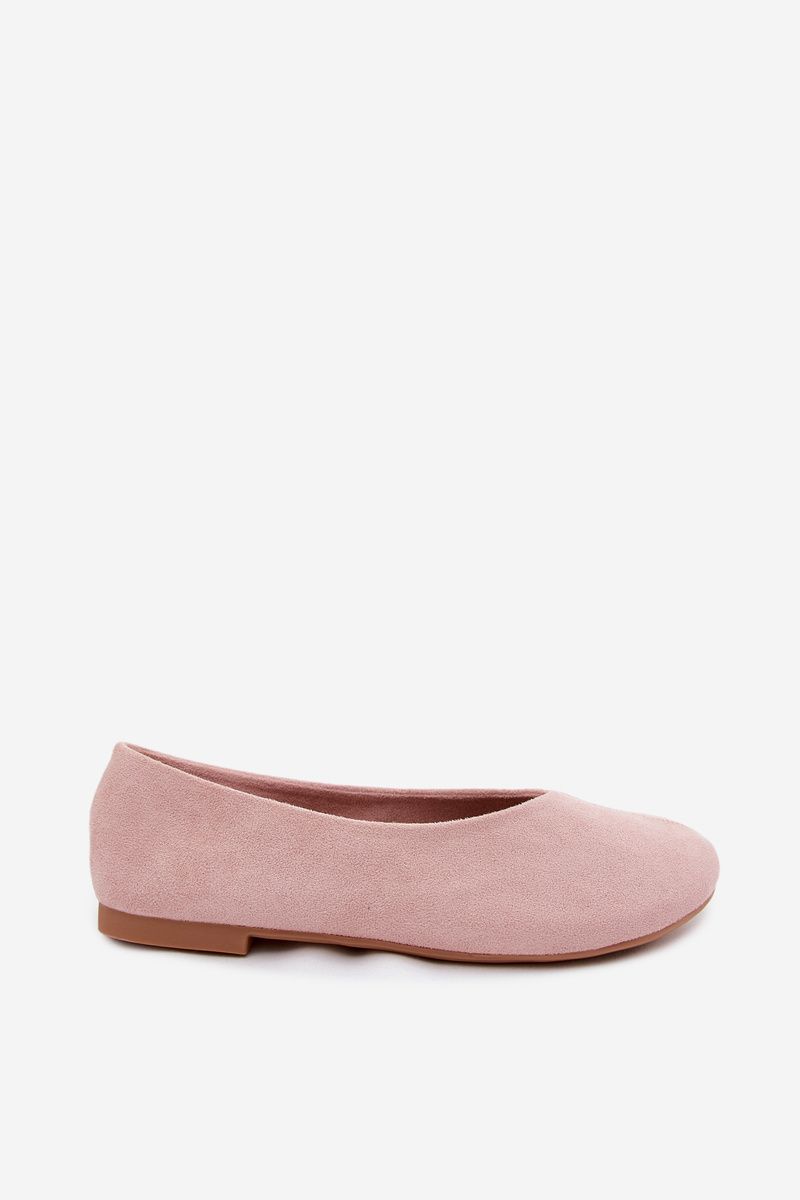 Rózsaszínű velúrhatású balerina cipő