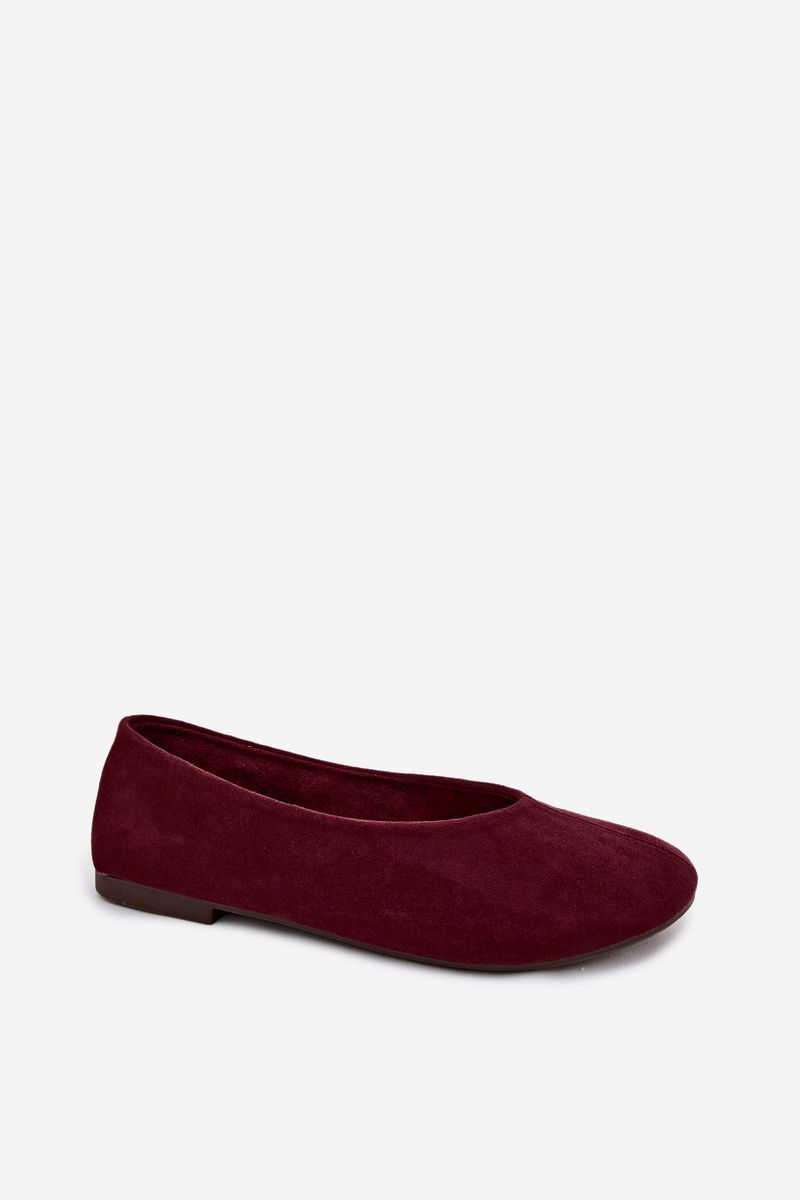 Lila színű velúrhatású balerina cipő