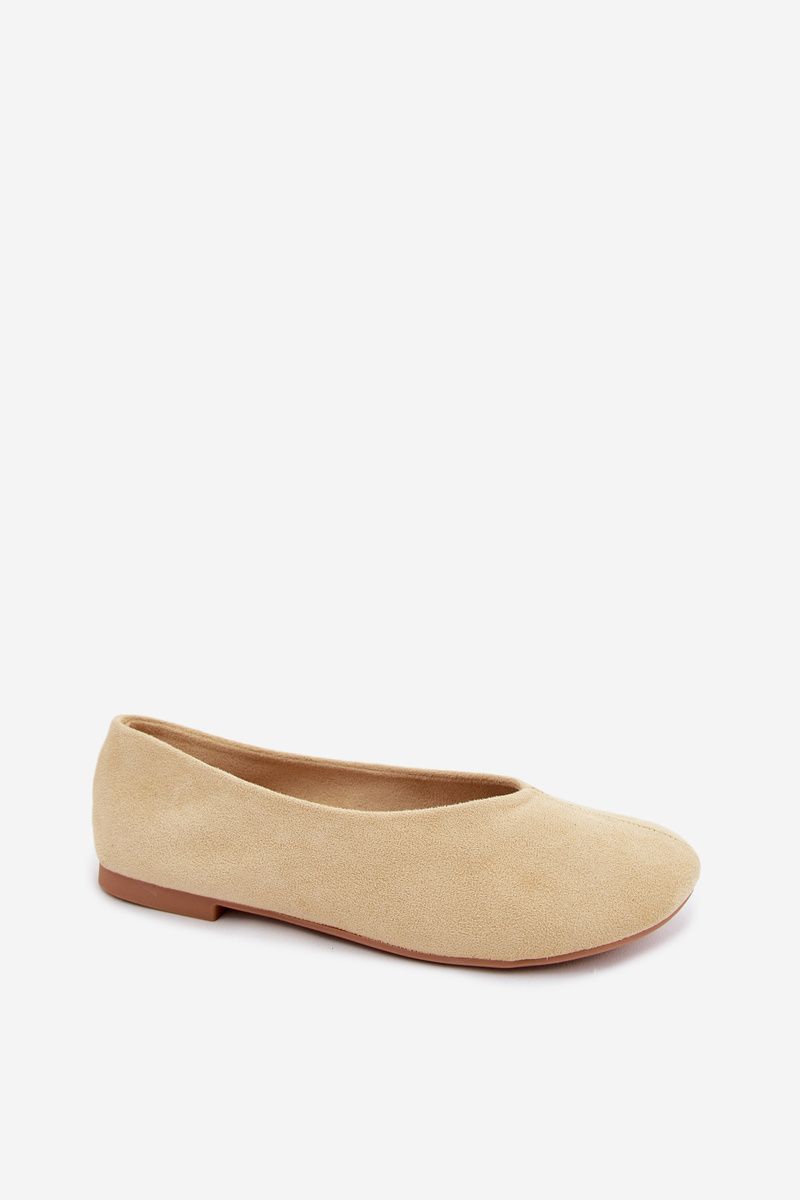 Sárga velúrhatású balerina cipő