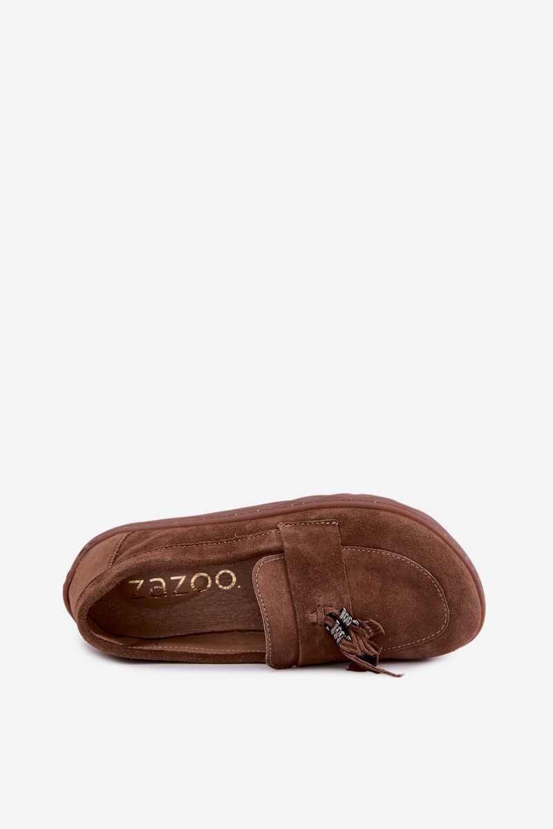 Barefoot mokaszin természetes velúrbőrből, barna színű