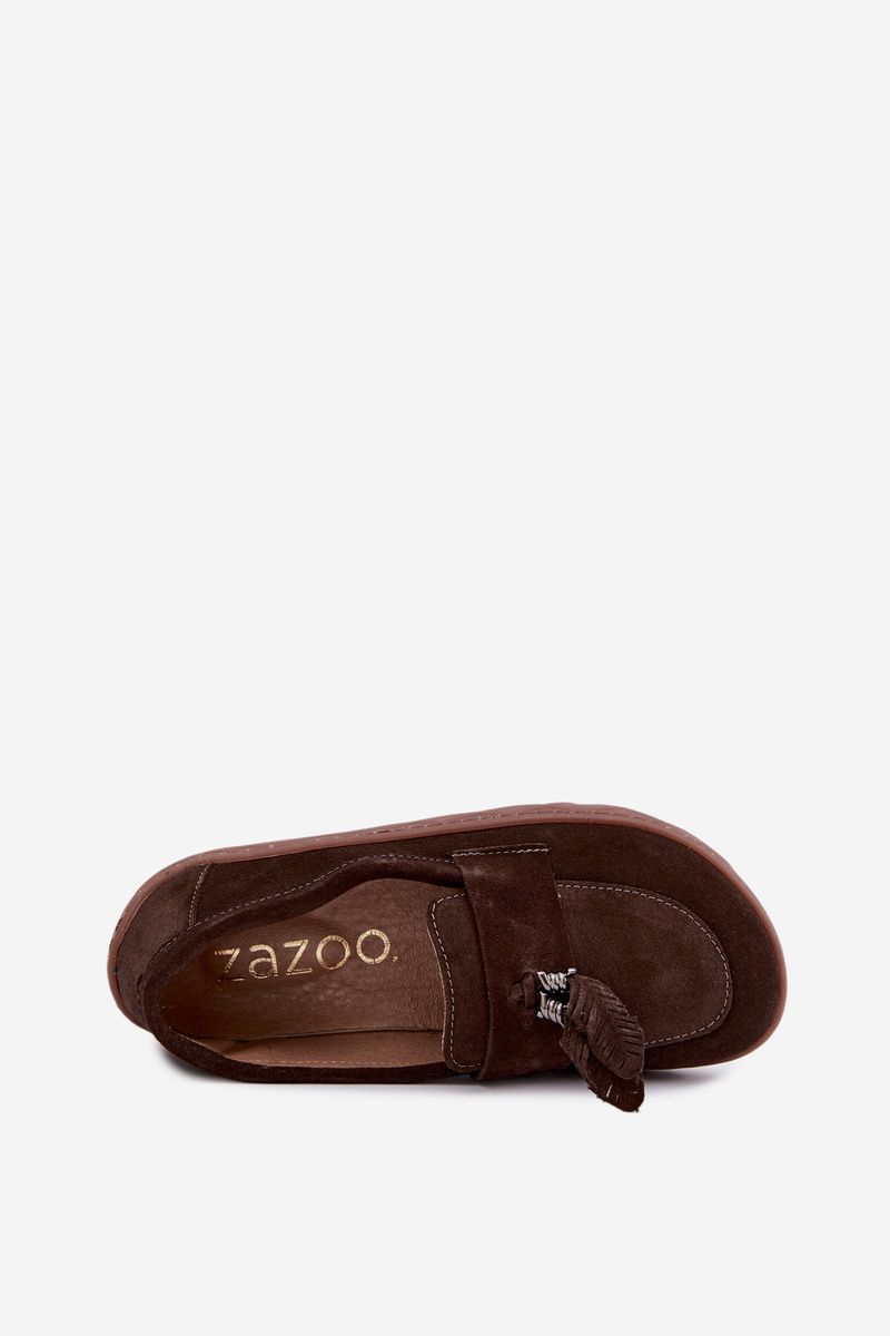 Barefoot mokaszin természetes velúrbőrből, sötétbarna színű