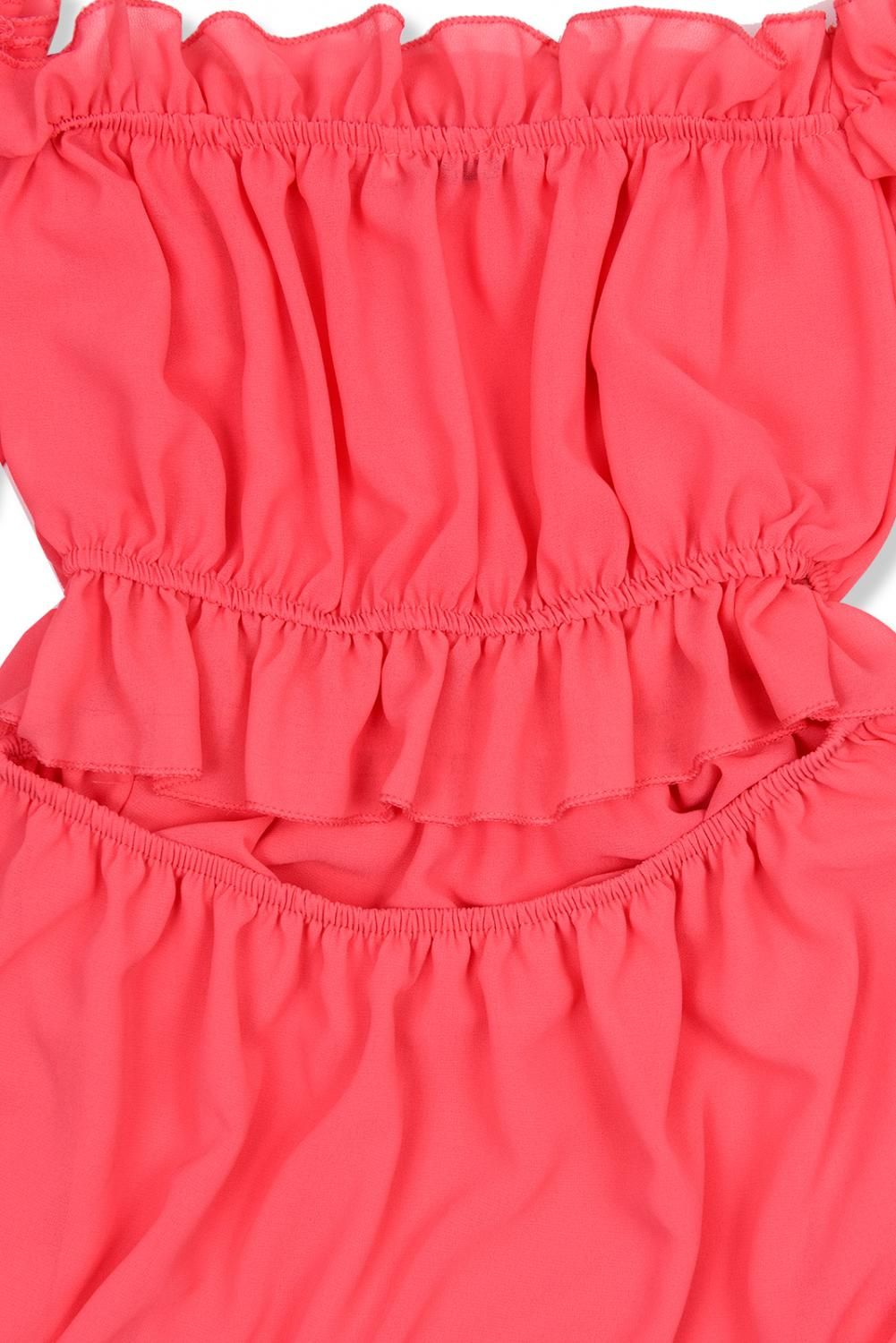 Korall színű hosszú nyári ruha