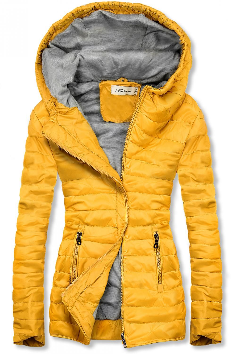 Sárga színű, könnyű steppelt dzseki