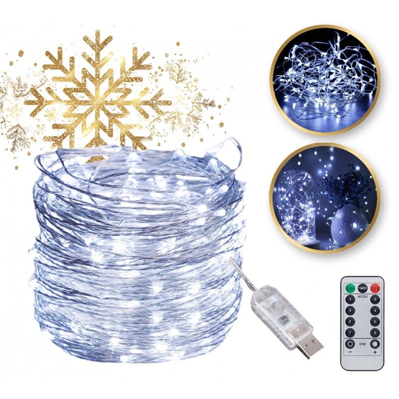 Karácsonyi fényfüzér – 200 LED, 20 m, fehér