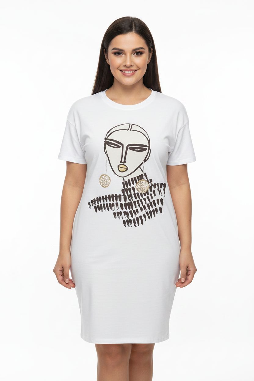 Világoskék színű plus size ruha MODEL